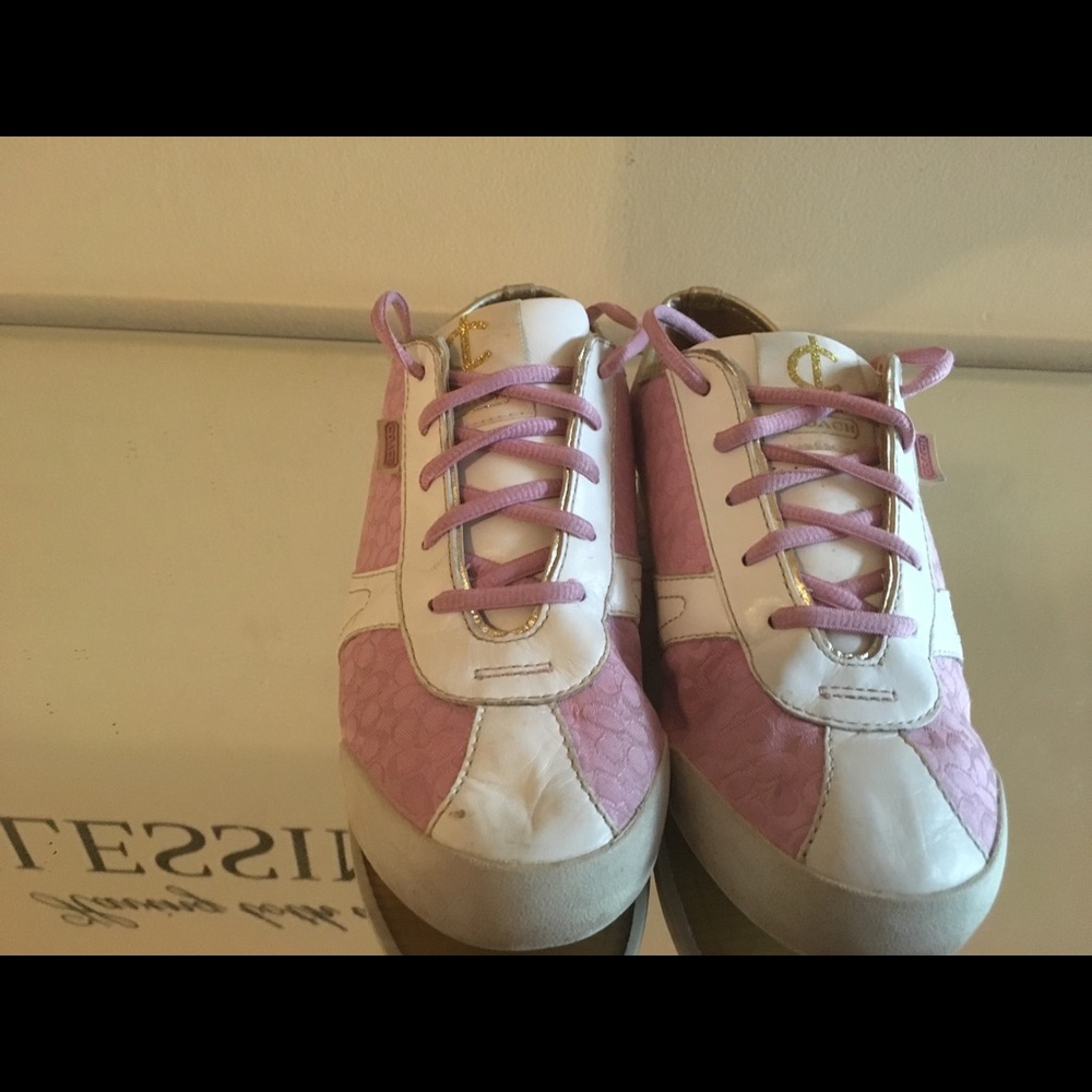 Women’s pink Coach sneakers  used condition good